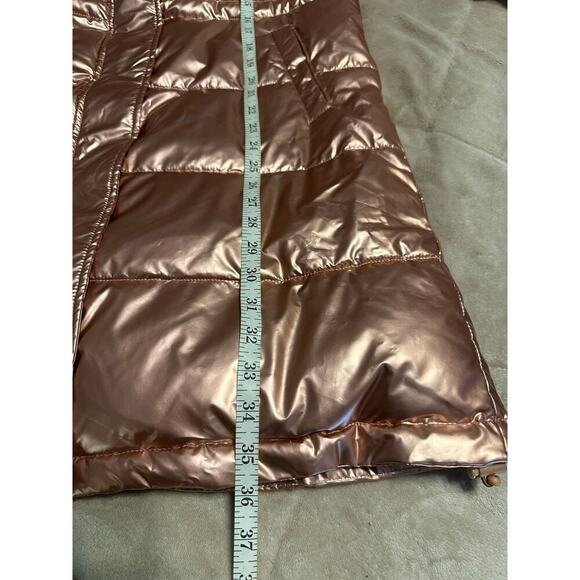Grace Karin Hooded Pink Metallic Puffer Coat Size Medium NWT Removeable Hood - Picture 4 of 6
